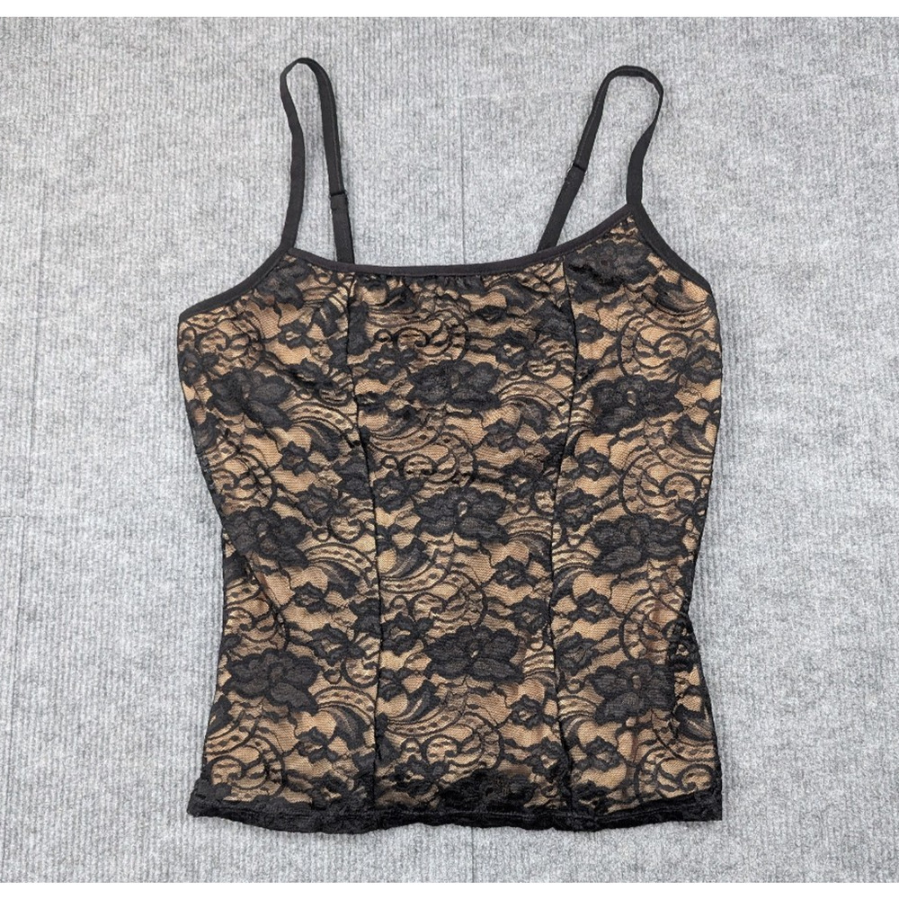 TLC Lace Cami Womens Medium 90s Gothic Whimsigoth Fairy Dark Romantic Y2K Sheer